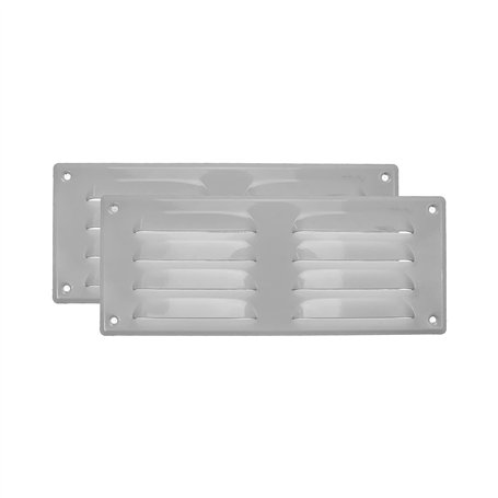Vent Systems 260 x 105 mm - Blanc - Lot de 2 grilles d'aération avec grille d'insectes - Applications CVC - Chauffage