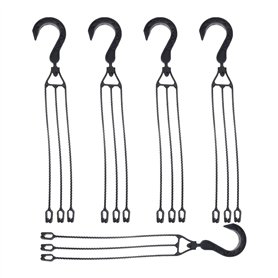 Lot de 5 chaînes de Suspension en Plastique pour Pots de Fleurs rotatives à 360° (Noir)