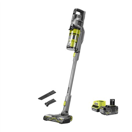 RYOBI - Aspirateur Balai BRUSHLESS sans-Fil 18 Volts - Se maintient Droit - 1 Batterie 4