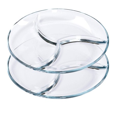 ChasBete Service Assiette Compartiment Adulte en Verre
