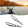 OTOTEC 50 Clips de Pêche en Acier Inoxydable à Rotation Fluide à 360 Degrés avec émerillon à Barillet Changement Rapide de Vites