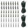 EMSea 58pcs Kit de Matériel de Pêche à la Carpe Poids Clips de Sécurité en Plomb Lien Rapide Émerillons Plate-Forme Tube Cheveux