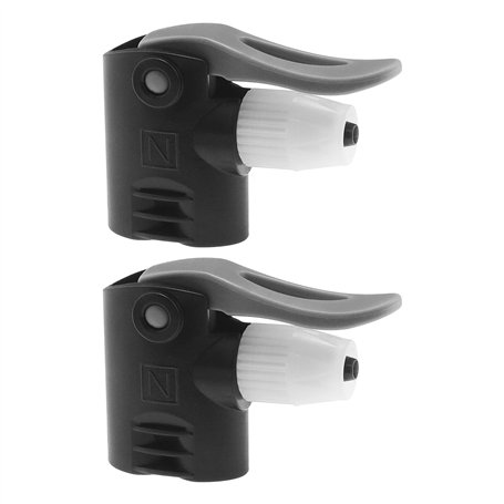 EMSea 2pcs Double Tête Pompe Buse FV AV en Plastique Noir Vélo Pompe à Air Valve Tuyau Adaptateur Connecteur Remplacement Piste
