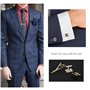 YINETTECH 3pcs Pinces à Cravate et Boutons de Manchette pour Homme Chemises d'affaires Cadeau pour Fête de Mariage Réunion d'aff