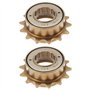 VGOL 2PCS 14T Pignon de Volant d'inertie de Vélo à Vitesse Unique Filetage de 34 Mm Volant d'inertie de Vélo Adapté Aux Vélos BM