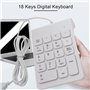 Wanjorlay Mini USB Filaire Pavé NuméRique Pavé NuméRique 18 Touches NuméRique pour Comptabilité Teller Ordinateur Portable Noteb