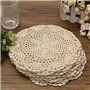 Lobamop Lot de 12 Sets de Table en Coton Vintage Ronds à la Main en Dentelle crochetée - Décoration de Table