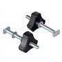 Fowecry Lot de 5 Boulons de Rail en T M8 Kit de Bouton Boulons à Fente en T de 4 Pouces avec Rondelles Accessoires de Rail en T 