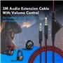 Mcbazel 2M Remplacement du Câble Audio Auxiliaire avec Contrôle du Volume pour le Casque de Jeu Astro A10/A30/A40 PS5/PS4/Xbox O