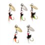 ECSiNG 5 Pièces Bionic Leurres de Pêche à La Mouche Pêche à La Mouche Mouches Appât avec Spinner de Pêche pour Bar Poisson-Solei
