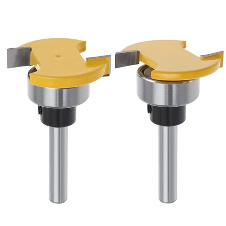 SG Store Lot de 2pcs Fraises à Bois à Biscuits à Tige 6mm avec Fraise à Rainure en T Fraise à Rainurer Outil de Travail du Bois