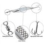 SG Store 5pcs Leurres de Pêche en Mer en Métal Argenté de 65 Mm avec Hameçons Triples Et 10 émerillons pour Bar Maquereau Truite
