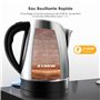 KitchenBoss Bouilloire Électrique：Bouilloire Inox 1,7 L, Bouilloire Electrique Inox avec Filtre Amovible et Voyant Lumineux, 210