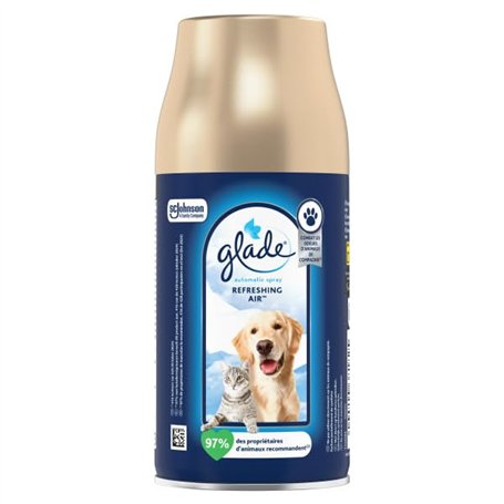 Glade Recharge Automatic Spray Refreshing Air - Combat Les Odeurs d'Animaux De Compagnie - Infusé Aux Huiles Essentielles - Jusq