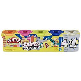 Hasbro- Play-Doh Super Couleur Paquet de 5 Boîtes, Nylon Couleur/A, E8143DC5 Hasbro- Play-Doh Super Couleur Paquet de 5 Boîtes
