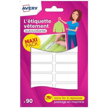Avery Étiquettes Autocollantes Blanches Inscriptibles 90 Pièces - autocollant Personnalisable avec un marqueur permanant - Durab