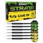 Jeu de fléchettes Red Dragon Strata Game on - Fléchettes à Pointe en Acier Noir de 20 grammes avec Vols et tiges (tiges)