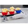 KitchenCraft Kit de Décoration de Gâteau/Seringue à Piston avec Buses de Glaçage, 6 Embouts en Acier Inoxydable, Blanc