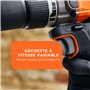 BLACK+DECKER Marteau perforateur sans fil 18V POWERCONNECT, couple 45Nm, 2 vitesses, éclairage LED, mandrin sans clé, sans batte