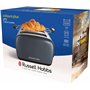 Russell Hobbs Grille pain [Pour 2 tranches] Colours Plus Inox gris (fentes extra larges, 6 niveaux de brunissage rapide, surélév