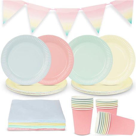 Talking Tables décorations de fête pastel pour 16 invités