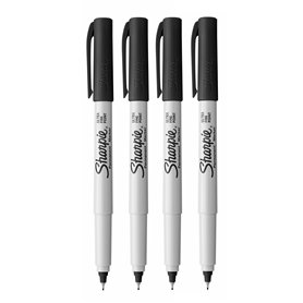 Sharpie Lot de 4 marqueurs permanents à pointe ultra fine – Encre noire