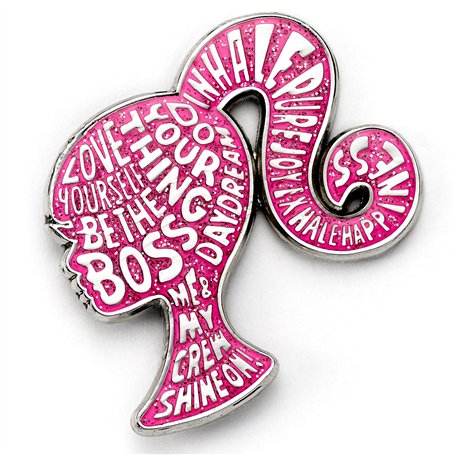 Barbie Pin's en émail avec silhouette scintillante – Rose