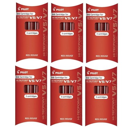 Pilot bxc-v5/V7 Rouge Recharge Cartouches d'encre de rechange de remplacement pour stylo roller Hi-Tecpoint V5 et système V7 Car