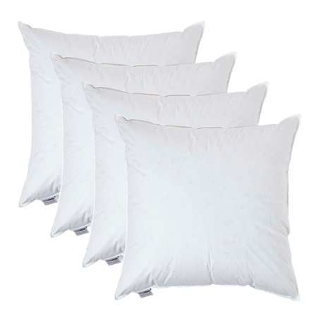 HOMESCAPES Lot de 4 Oreillers en Plumes de Canard et Coton