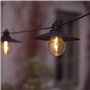 Lights4fun Guirlande Guinguette Solaire à 15 Ampoules avec Abat-Jour au Style Industriel LED Blanc Chaud 8 Modes de 2,5 m Rechar