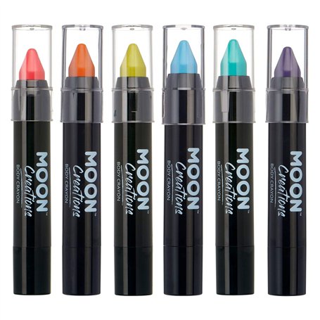 Moon Creations Crayons pour le corps en bâton de peinture pour le visage | Peinture résistante à la sueur et à l’eau | Sans crua