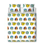 Character World Pokémon Parure de lit Double Officielle Gotta Design | Bleu réversible Pikachu Squirtle Charmander Housse de Cou