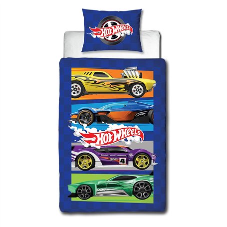 Character World Hot Wheels Parure de lit Simple sous Licence Officielle Beast Design | Parure de lit réversible Double Face avec