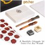 Harry Potter Coffret Papier à Lettre Poudlard Stylo Baguette Magique Bloc Note Enveloppes Stickers Sceau Tampon, Cadeau Harry Po