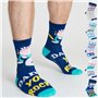 Peppa Pig Chaussettes Homme Fantaisie Coffret 5 Paires de Chaussettes Homme Humour Cadeau Humoristique Papa 40-45