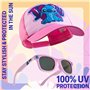 Disney 100% UV Lunettes de Soleil Fille et Ensemble Réglable Casquette (Rose Stitch)