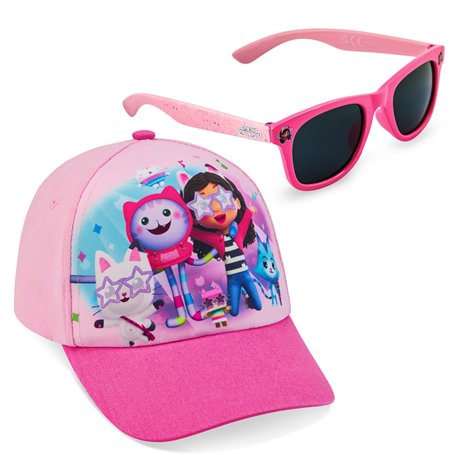 Gabby Dollhouse Lunette de Soleil UV400 et Poids Léger Casquette Fille Ensemble