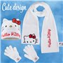Hello Kitty Ensemble d'Hiver Fille et Ado, Cosy 3 Pièces Bonnet, Echarpe et Gants