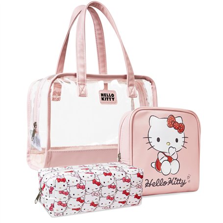 Hello Kitty Lot de 3 Trousses de Toilette Zippées pour Femme - Cadeaux Femme