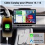 KiwiBird Câble USB vers USB C carplay chargeur cable 1m nylon tressé type C charge pour voiture compatible avec iPhone 16 15 Plu
