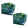 Lot de 2 sacs à déchets de jardin robustes verts avec poignées – Poubelle réutilisable pour mauvaises herbes