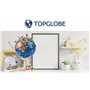 TOPGLOBE Globe de 26 cm "Mon monde" Écran graphique + Ventouses de sécurité + Cartes à broches + Supports graphiques démontables