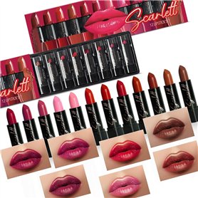 Beauty4Britain Lot de 12 rouges à lèvres 12 nuances différentes emballées individuellement