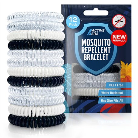 Active Era Bracelet Anti-Moustique [Pack de 12] Bracelets Anti-Insectes