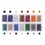 Handi Stitch Perles Verre à Facettes 4mm avec Boîte de Rangement (1400 Pièces) - 14 Couleurs - Perles pour Bijoux Adulte