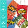 THE TWIDDLERS 16 Sacs Cadeaux Super-Héros avec Poignée à Remplir de Bonbons & de Jouets (21cm) - Pochettes Surprises Anniversair