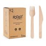 FOOGO Green 200pcs Set Fourchettes et Couteaux en Bois Jetables