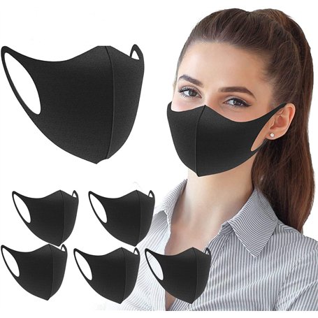 Boolavard Lot de 6 masques en tissu - Protection du visage unisexe avec boucle d'oreille - Réutilisable et lavable