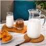 Homiu Carafe à eau en verre de 1,8 l avec couvercle | Carafe pour thé glacé, eau chaude et froide, vin, café, lait et jus de fru