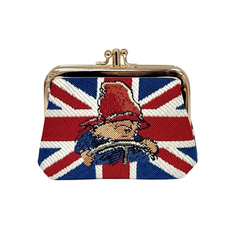 Signare Paddington Bear Porte-monnaie Union Jack Kiss Lock – Sac à main de vacances Accessoires d'argent